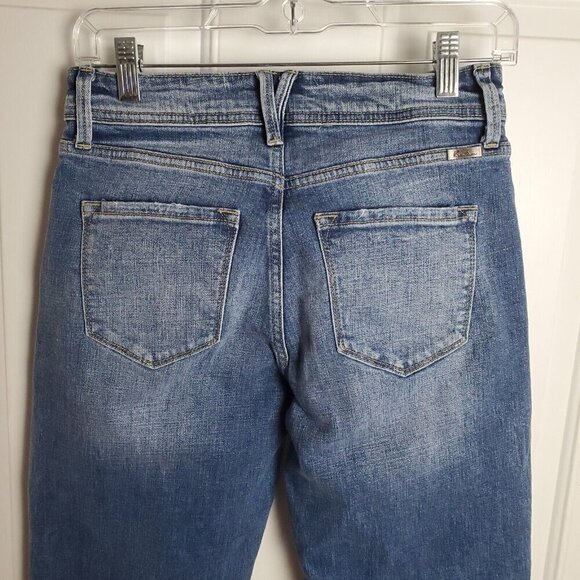 Kancan Ankle Crop Jeans Womens 7 27 Raw Hem Medium Wash Midrise Classic Stretch - Picture 9 of 12